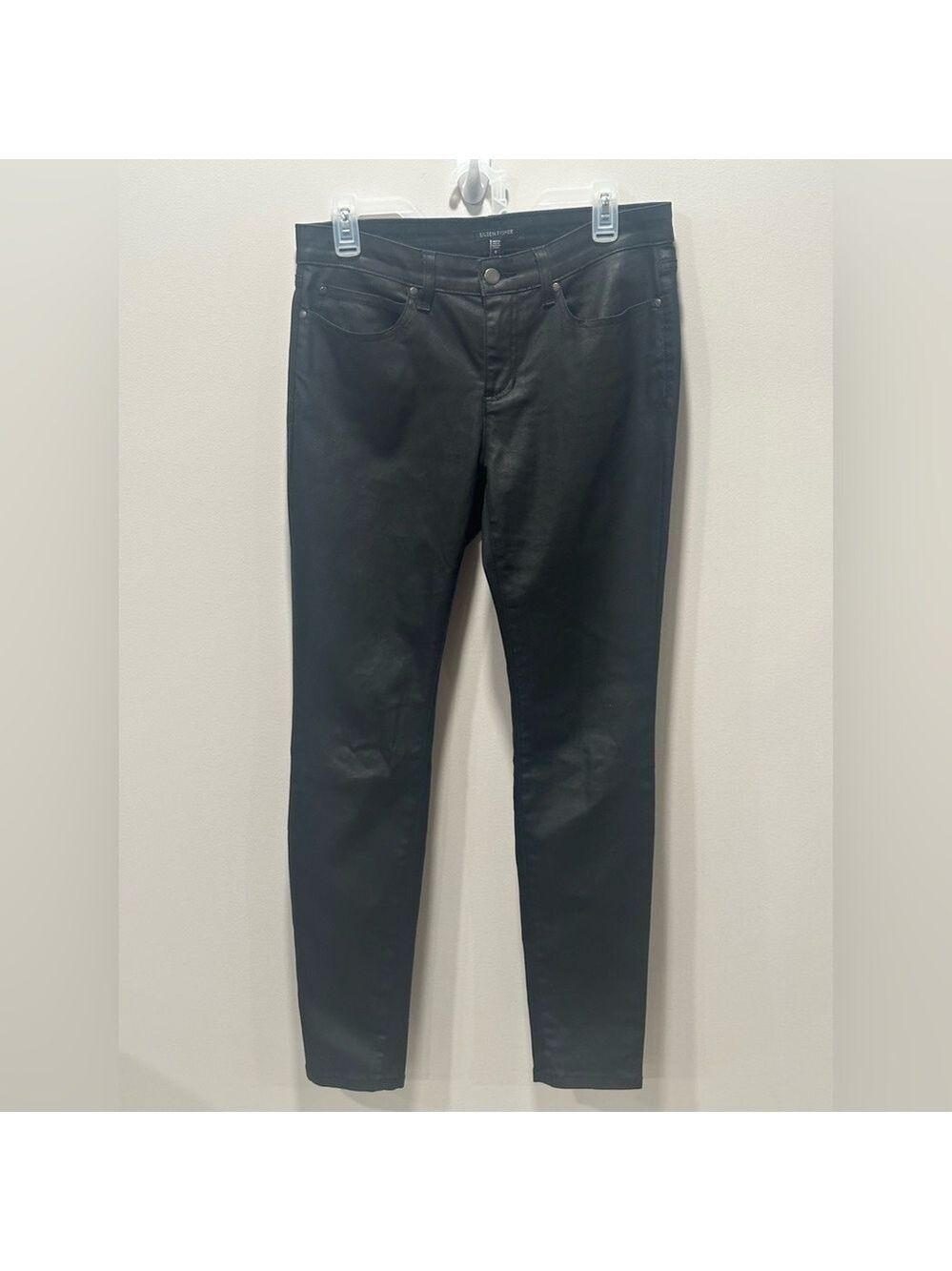 Eileen Fisher Women’s Shiny Black Pants Size 8